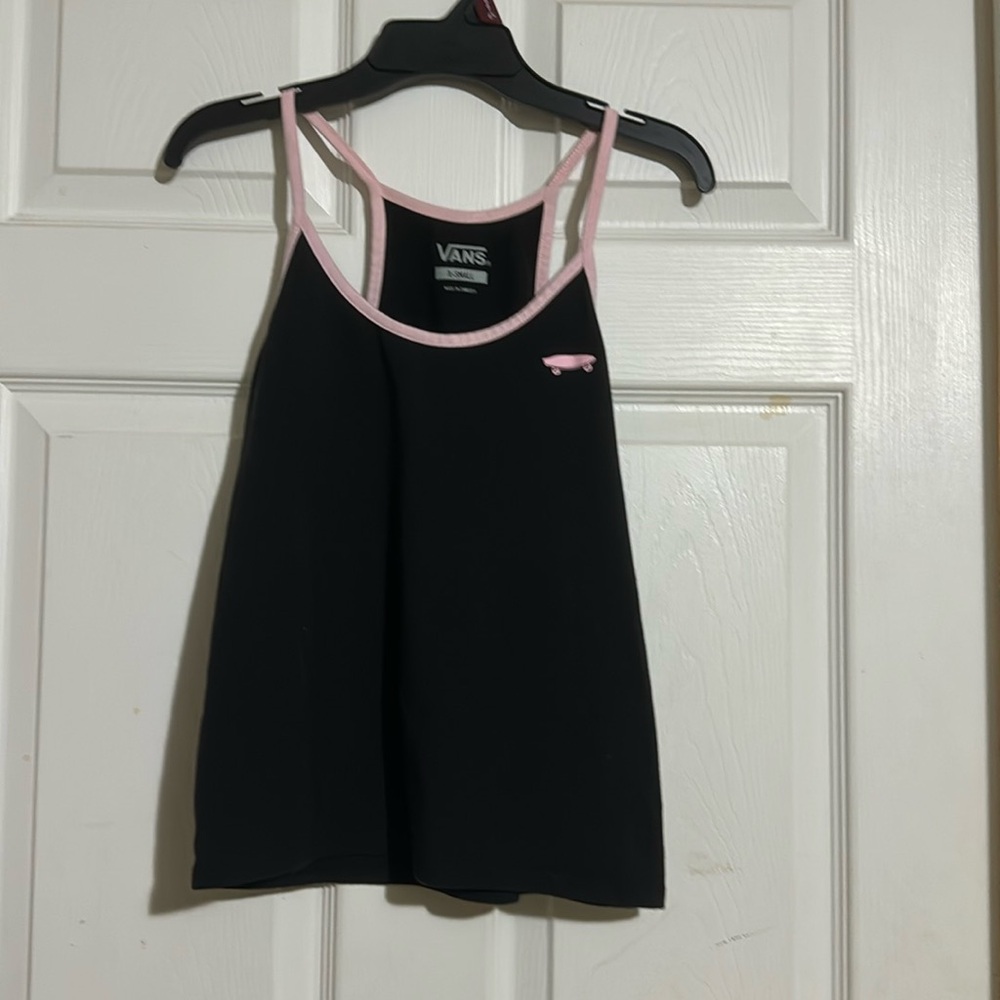 Vans tank black with pink edging